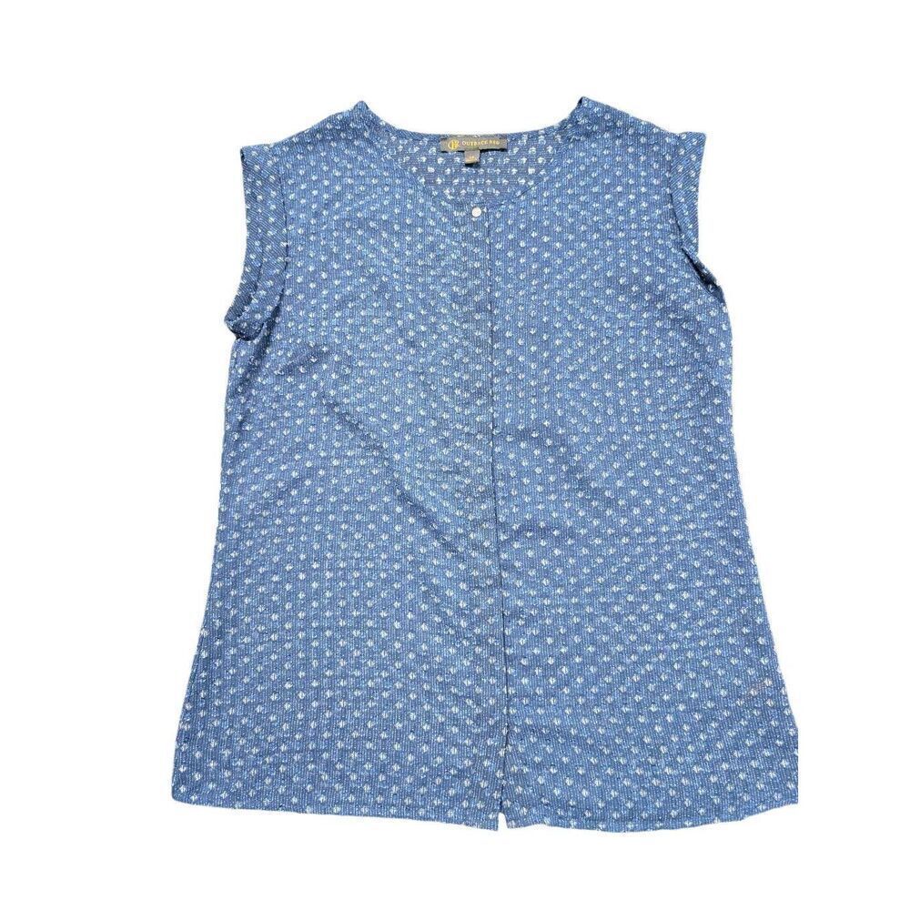 Outback Red Shirt Blue White Button Down Sleeveless Blouse Top Women’s XS